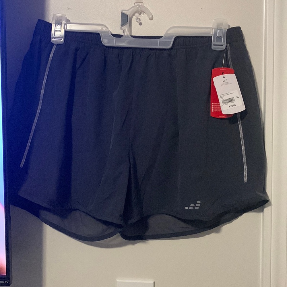 BCG - ebony reflective mesh shorts with built in underwear- size XL